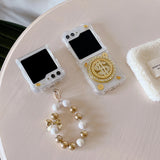 Samsung Galaxy Z Flip Premium Rotation Dollar Bracelet Wristband Chain Phone Case Cover
