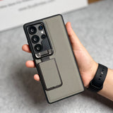 Samsung Galaxy Ultra Series Metal Camera Cap Stand Dotted Case Cover