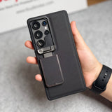 Samsung Galaxy Ultra Series Metal Camera Cap Stand Dotted Case Cover
