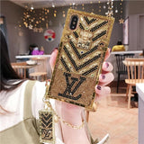 Luxury Diamond Bling Golden Trunk Phone Case For iPhone