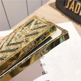 Luxury Diamond Bling Golden Trunk Phone Case For iPhone