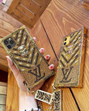 Luxury Diamond Bling Golden Trunk Phone Case For iPhone