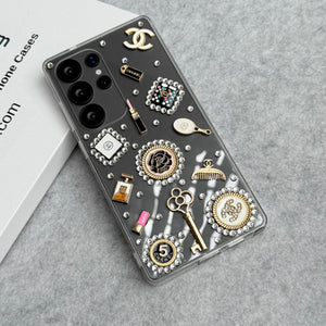 Samsung Galaxy S25 Ultra CC Make Up Diamond TPU Transparent Case Cover