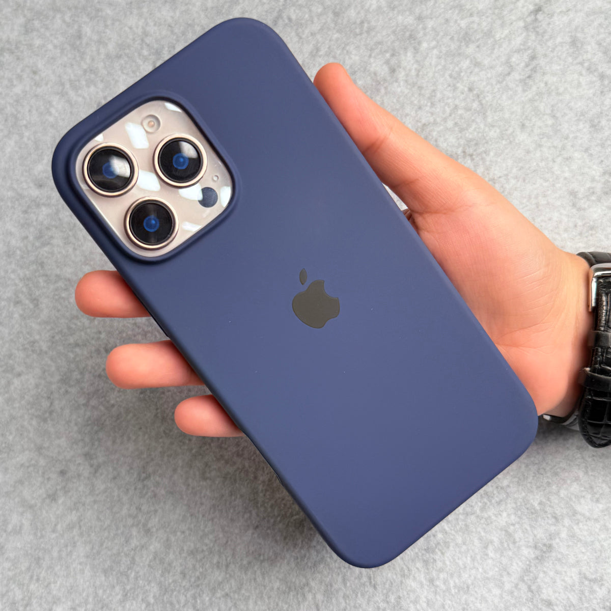 iPhone Silicone Case Cover (Dark Blue)