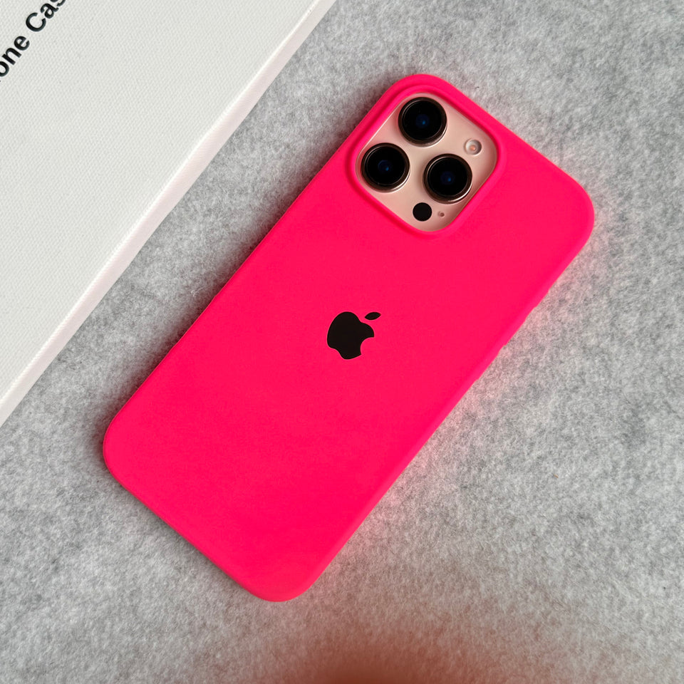 iPhone Silicone Case Cover (Neon Pink)