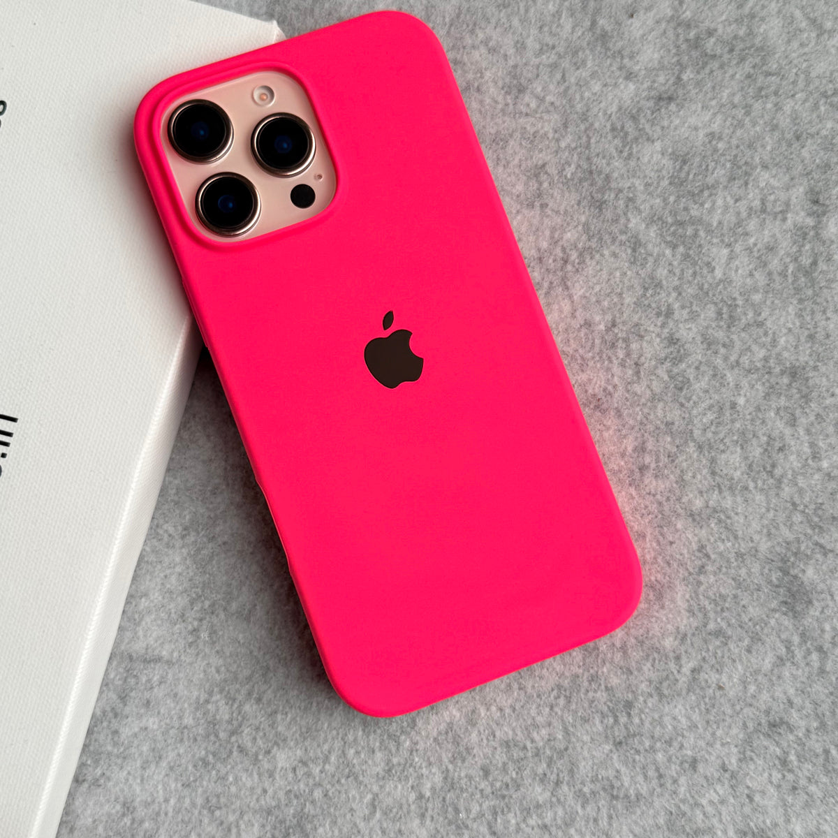 iPhone Silicone Case Cover (Neon Pink)