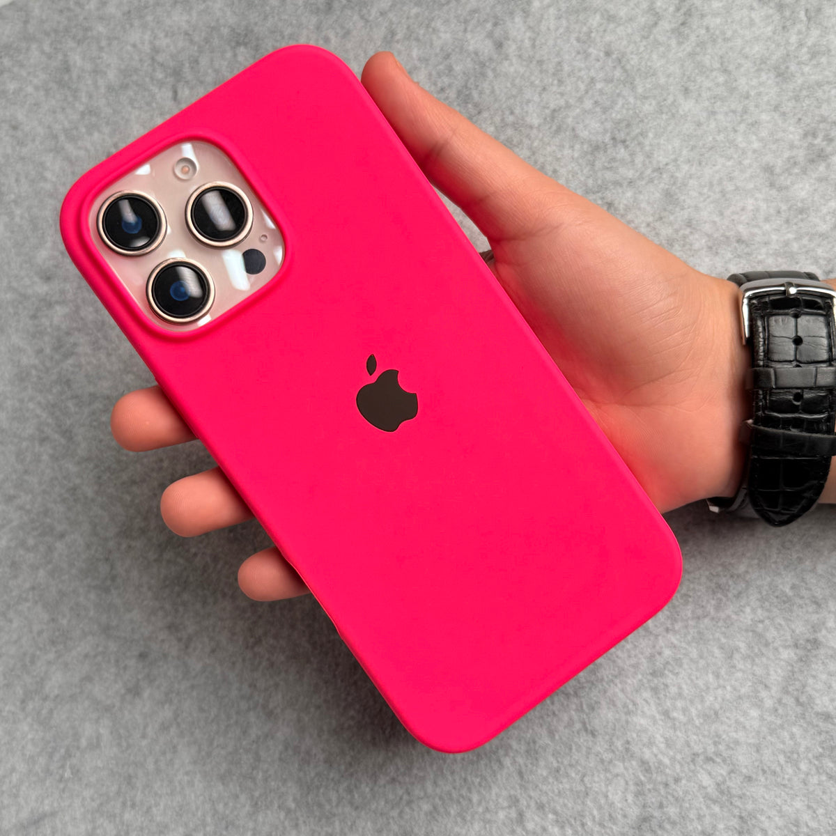 iPhone Silicone Case Cover (Neon Pink)