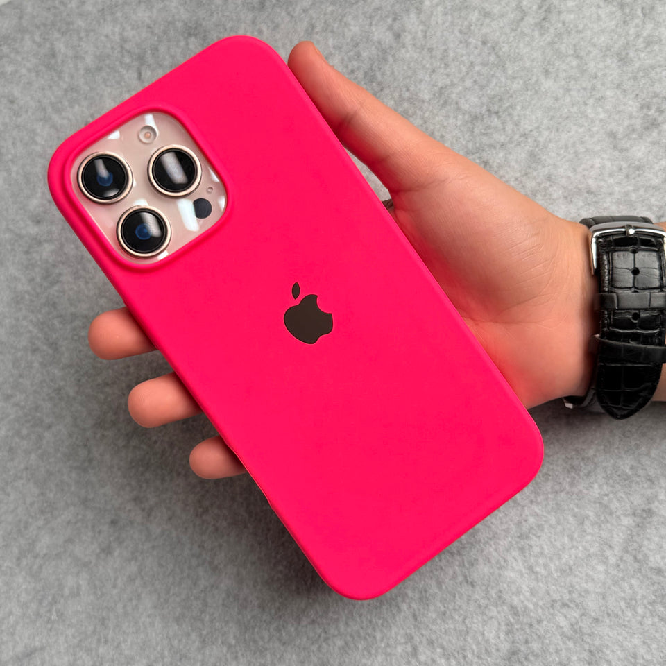 iPhone Silicone Case Cover (Neon Pink)