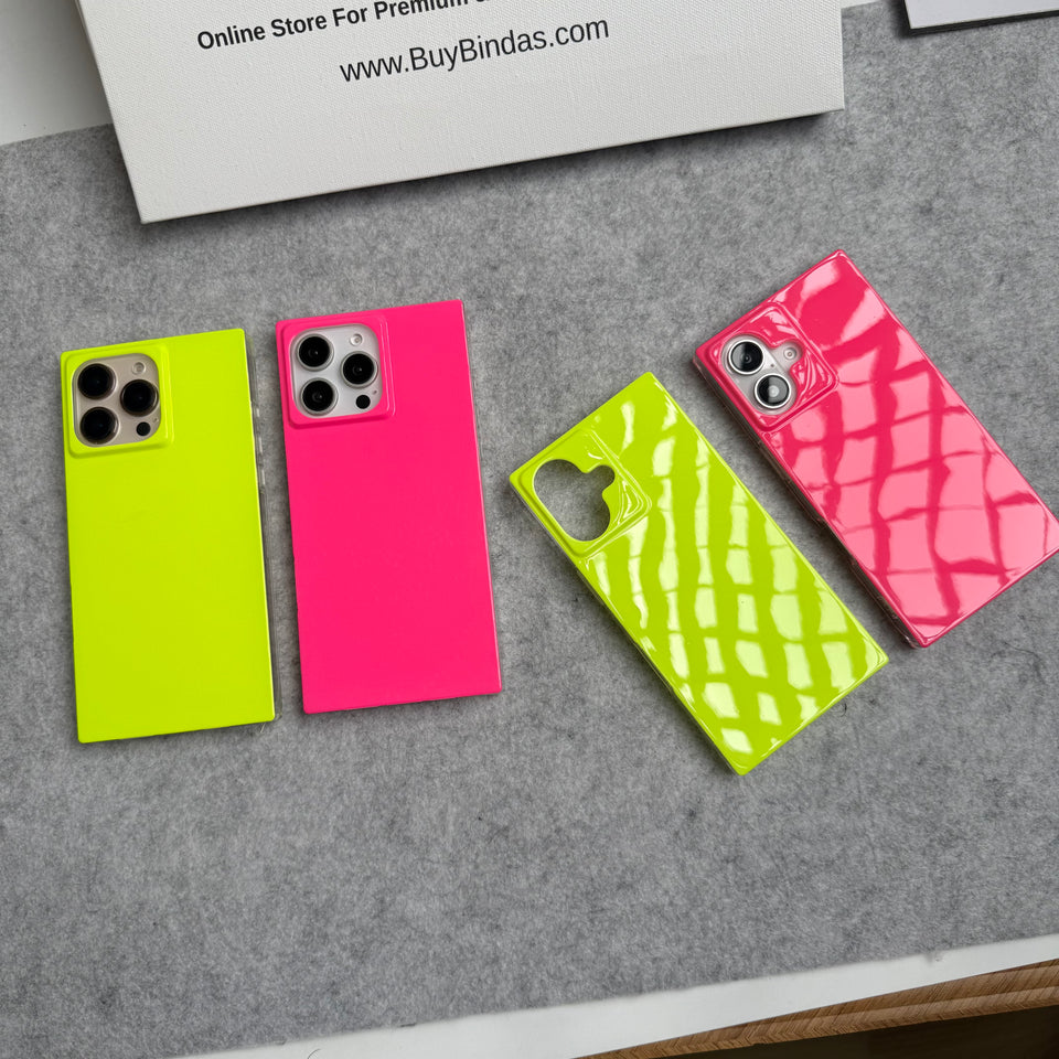 iPhone Neon Series Square Bumper Glossy Cover