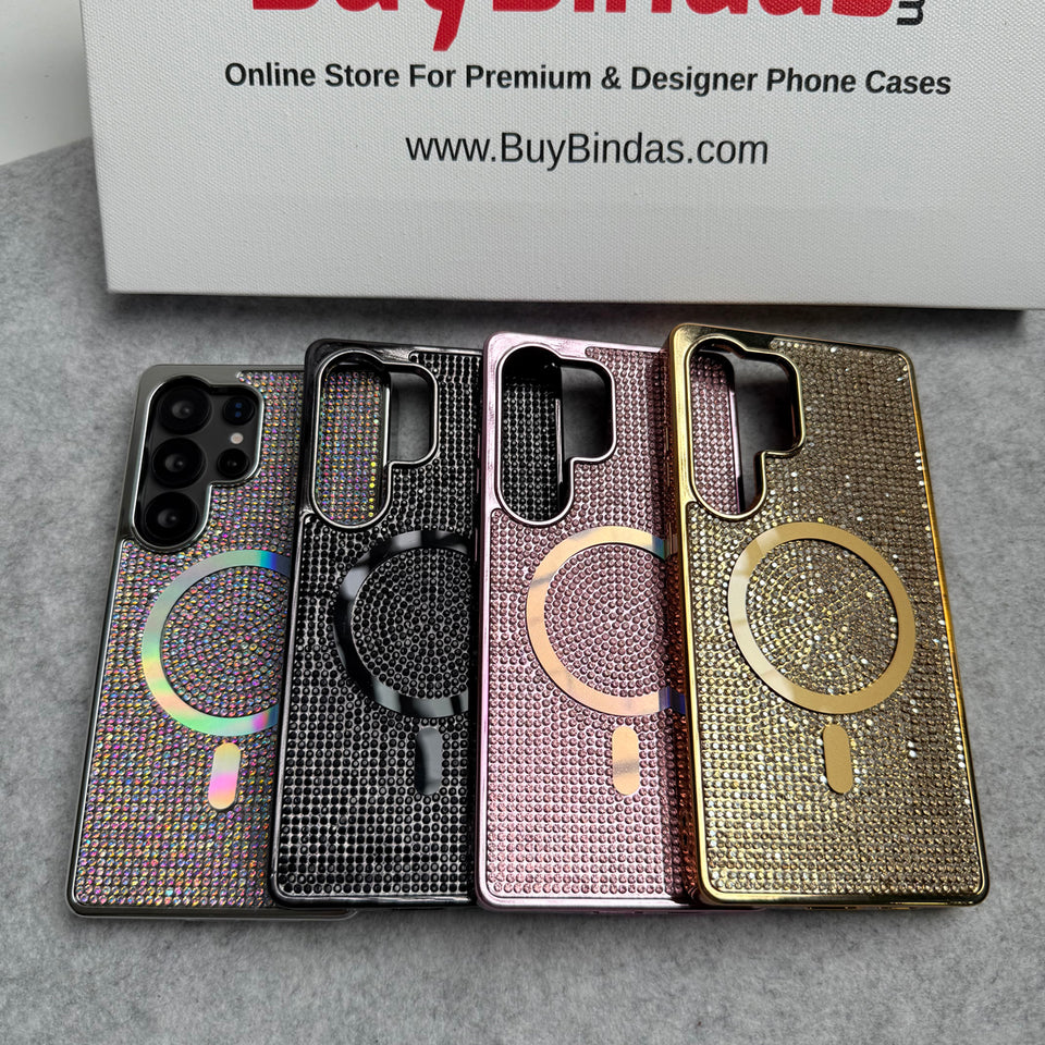 Samsung Galaxy S24 Ultra Luxury Diamond Case Cover with MagSafe