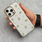 Cute Epoxy Golden Snake Pattern Transparent Shockproof Case Cover For iPhone