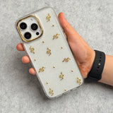 Cute Epoxy Golden Snake Pattern Transparent Shockproof Case Cover For iPhone