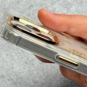 Cute Epoxy Golden Snake Pattern Transparent Shockproof Case Cover For iPhone