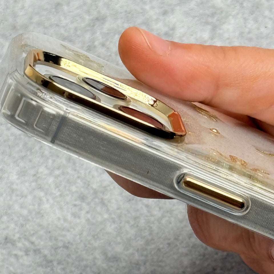 Cute Epoxy Golden Snake Pattern Transparent Shockproof Case Cover For iPhone