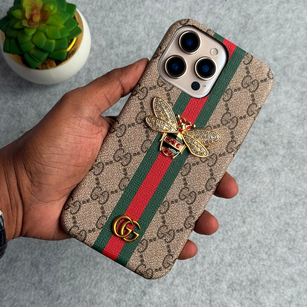 iPhone 15 Series Designer 3D BEE Stripe Design Case Cover