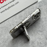 3D Rhinestone Bag Invisible Stand Mirror Glitter iPhone Case Silver