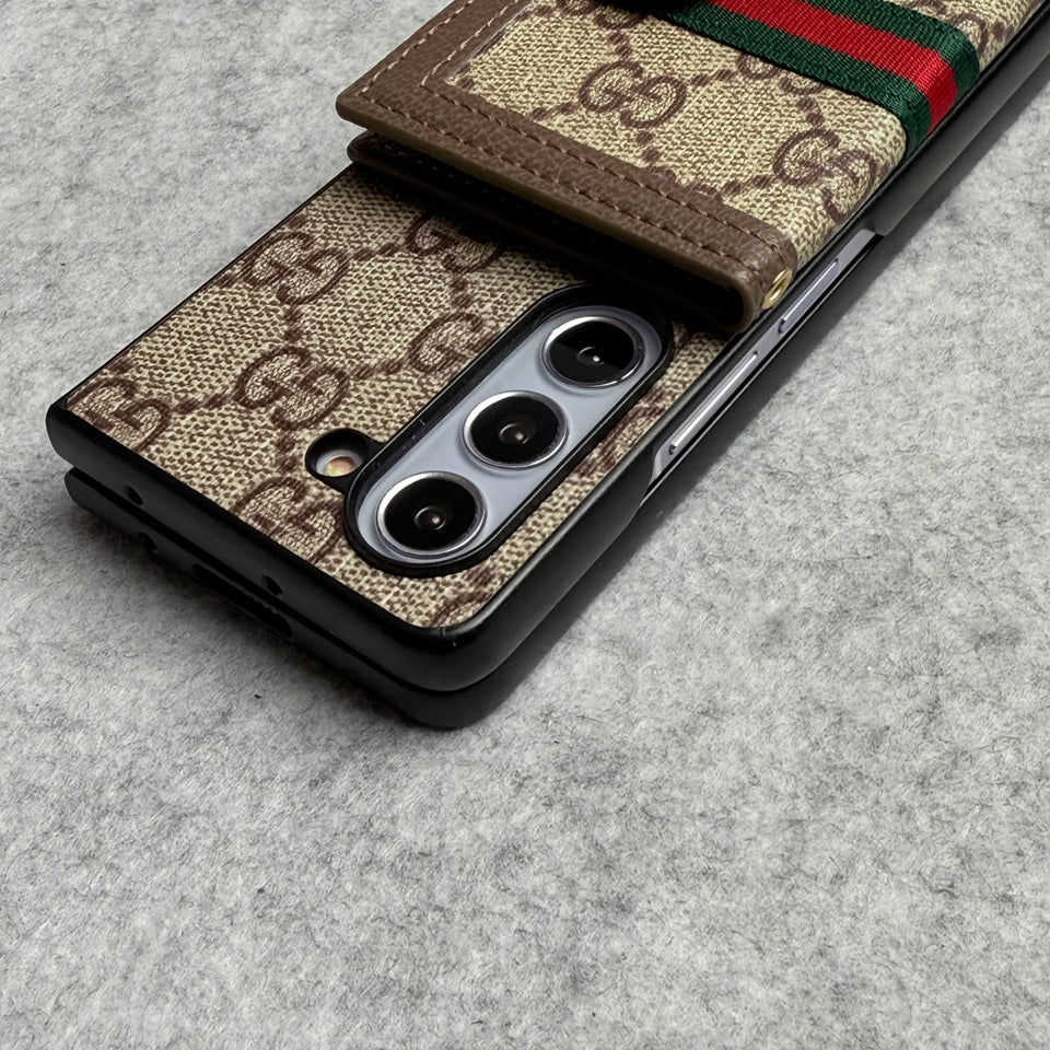 Samsung Galaxy Z Fold 6 Luxury Brand GG Wallet Case Cover