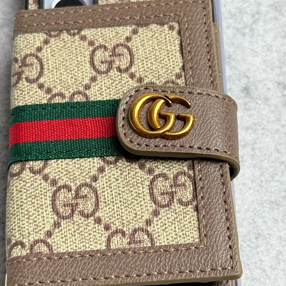 Samsung Galaxy Z Fold 6 Luxury Brand GG Wallet Case Cover