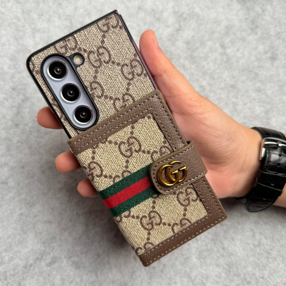 Samsung Galaxy Z Fold 6 Luxury Brand GG Wallet Case Cover