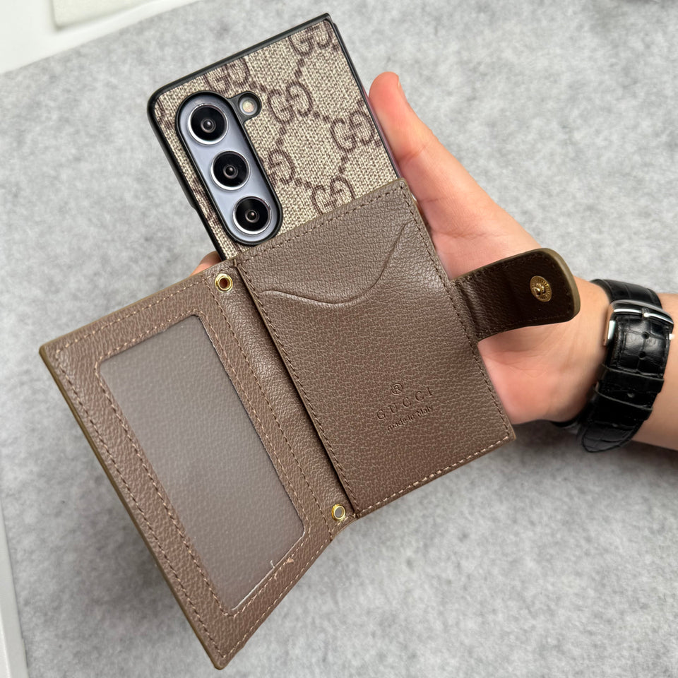 Samsung Galaxy Z Fold 6 Luxury Brand GG Wallet Case Cover