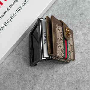 Samsung Galaxy Z Flip 6 Luxury Brand GG Wallet Case Cover