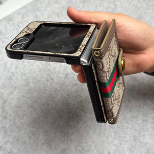 Samsung Galaxy Z Flip 6 Luxury Brand GG Wallet Case Cover