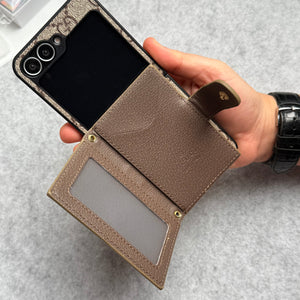 Samsung Galaxy Z Flip 6 Luxury Brand GG Wallet Case Cover