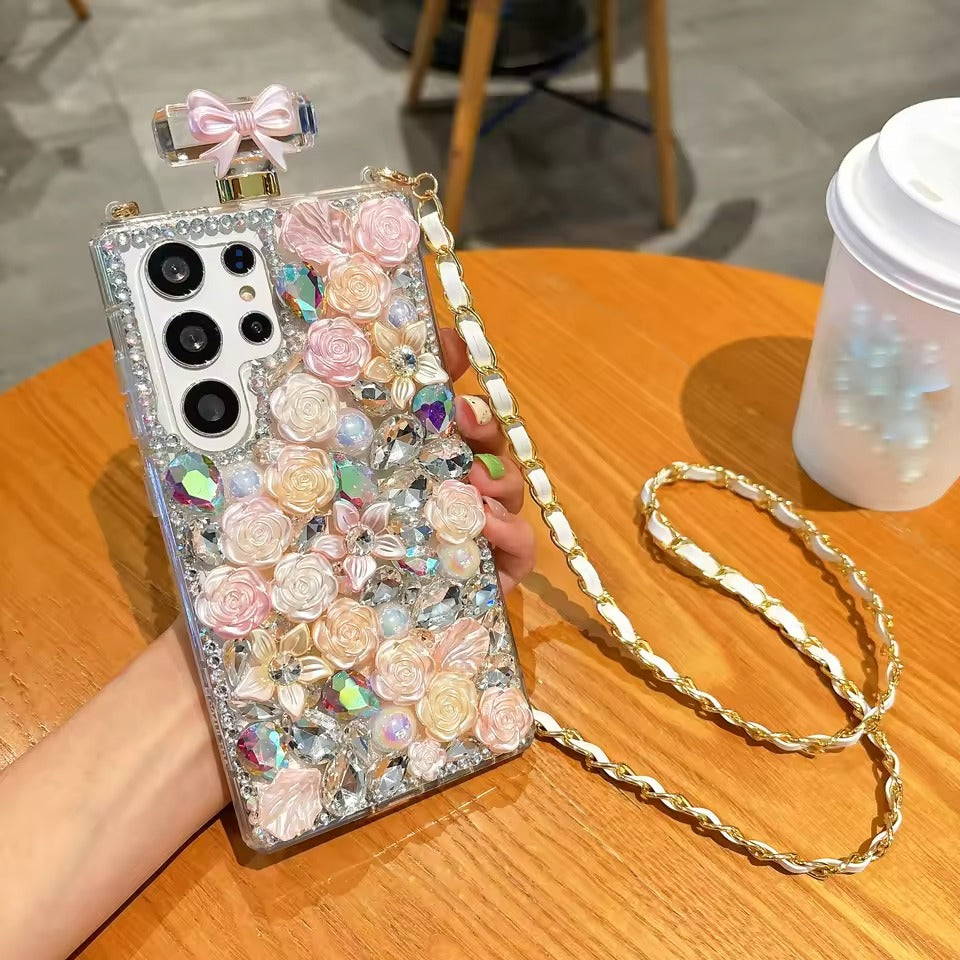 Samsung Galaxy Ultra Series Perfume Rhinestone Diamond Design Sling Girly Cover