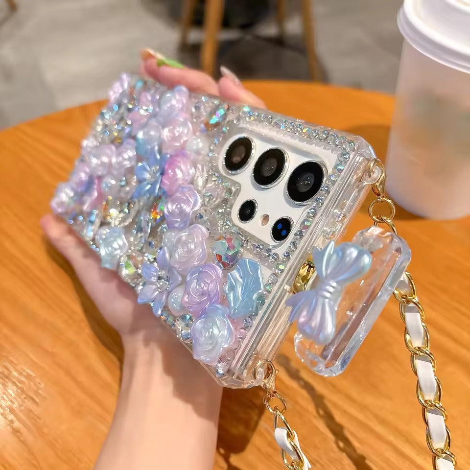 Samsung Galaxy Ultra Series Perfume Rhinestone Diamond Design Sling Girly Cover