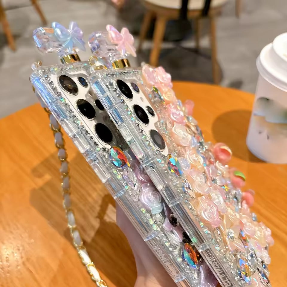 Samsung Galaxy Ultra Series Perfume Rhinestone Diamond Design Sling Girly Cover