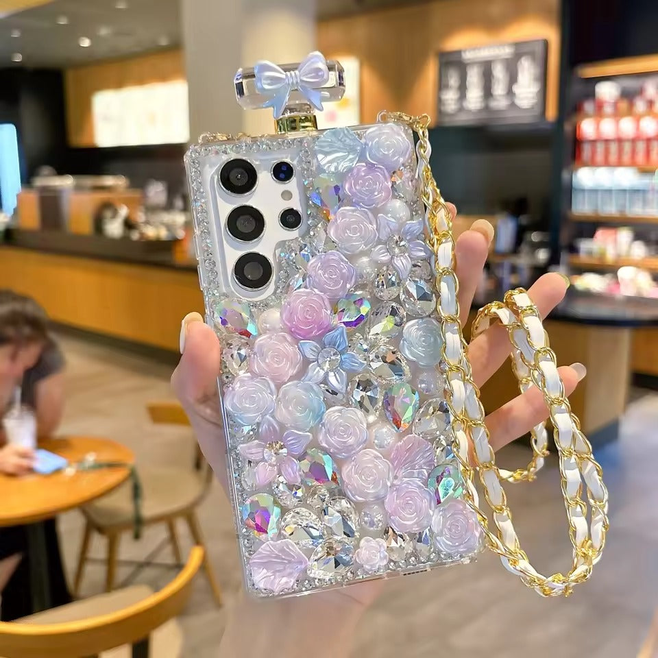 Samsung Galaxy Ultra Series Perfume Rhinestone Diamond Design Sling Girly Cover