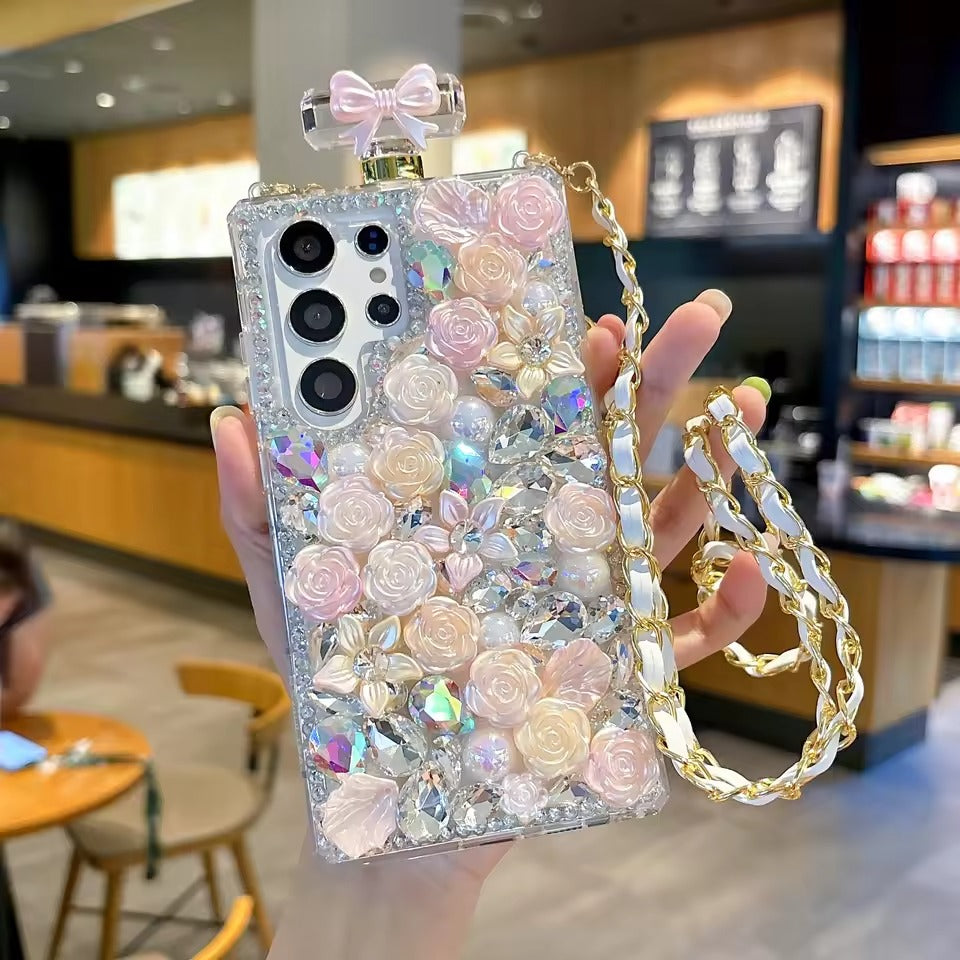 Samsung Galaxy Ultra Series Perfume Rhinestone Diamond Design Sling Girly Cover