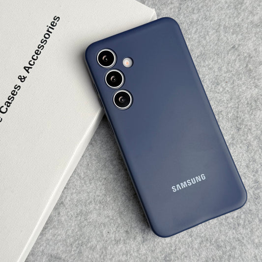 Samsung Galaxy S24 FE Liquid Silicone Case Cover (Dark Blue)