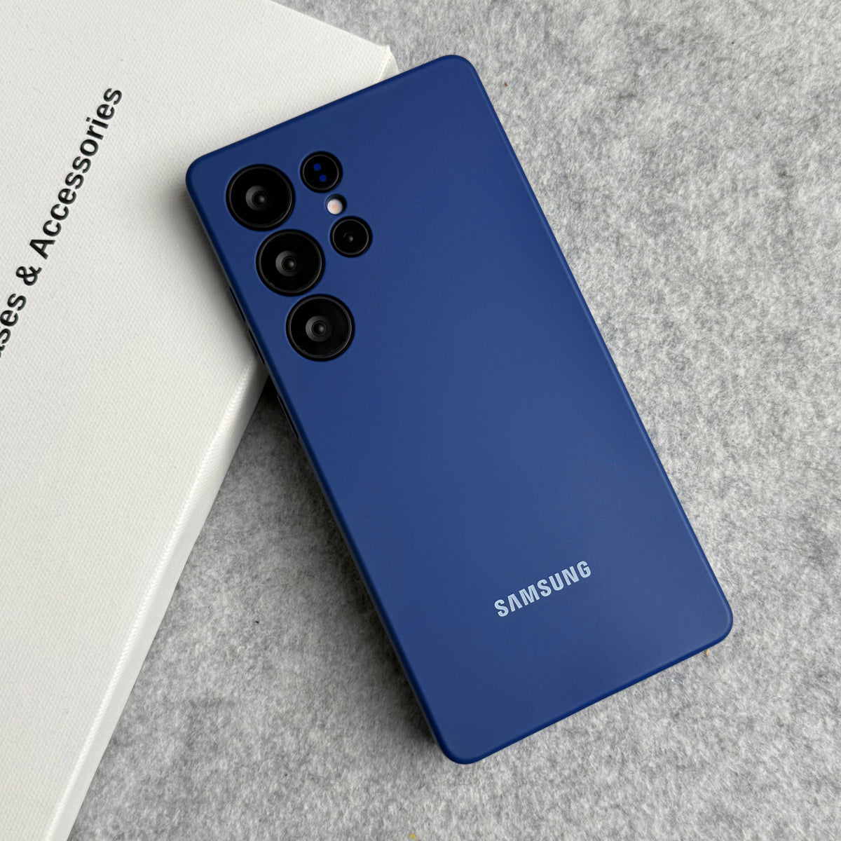 Samsung Galaxy S25 Ultra Liquid Silicone Case Cover (Dark Blue)