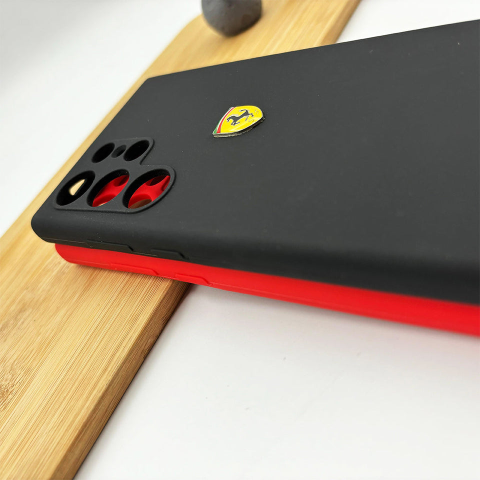 Samsung Galaxy S23 Ultra Sports Car Logo Liquid Silicone Case Cover