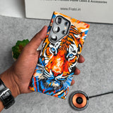 Samsung Galaxy Ultra Series Carbon Fiber Texture Tiger Lion Design Hard Pc MagSafe Case Cover