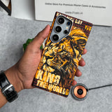 Samsung Galaxy Ultra Series Carbon Fiber Texture Tiger Lion Design Hard Pc MagSafe Case Cover