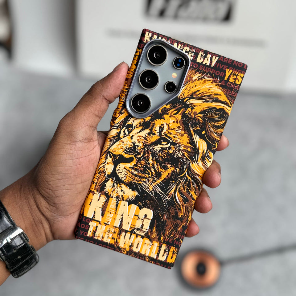 Samsung Galaxy Ultra Series Carbon Fiber Texture Tiger Lion Design Hard Pc MagSafe Case Cover