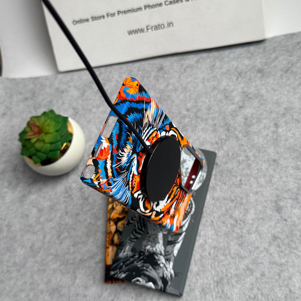 Samsung Galaxy Ultra Series Carbon Fiber Texture Tiger Lion Design Hard Pc MagSafe Case Cover