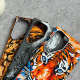 Samsung Galaxy Ultra Series Carbon Fiber Texture Tiger Lion Design Hard Pc MagSafe Case Cover