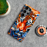 Samsung Galaxy Ultra Series Carbon Fiber Texture Tiger Lion Design Hard Pc MagSafe Case Cover