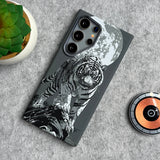 Samsung Galaxy Ultra Series Carbon Fiber Texture Tiger Lion Design Hard Pc MagSafe Case Cover