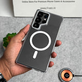 Samsung Galaxy Ultra Series Transparent MagSafe Cover With Metal Camera Bump