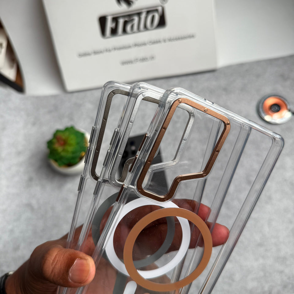Samsung Galaxy Ultra Series Transparent MagSafe Cover With Metal Camera Bump