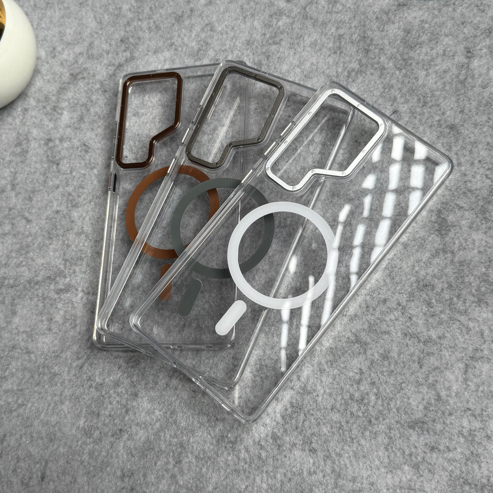 Samsung Galaxy Ultra Series Transparent MagSafe Cover With Metal Camera Bump