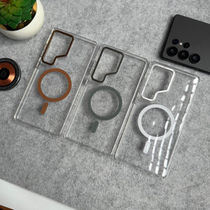 Samsung Galaxy Ultra Series Transparent MagSafe Cover With Metal Camera Bump