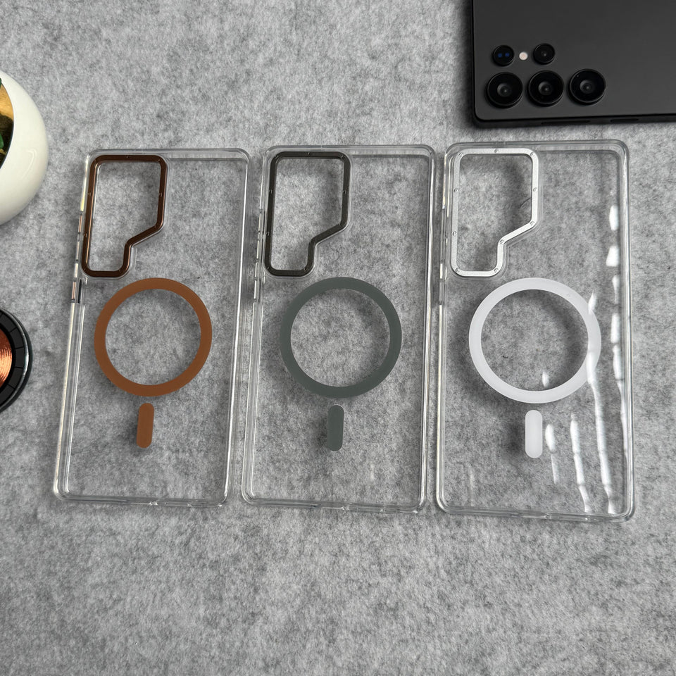 Samsung Galaxy Ultra Series Transparent MagSafe Cover With Metal Camera Bump