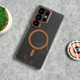 Samsung Galaxy Ultra Series Transparent MagSafe Cover With Metal Camera Bump