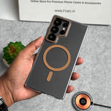 Samsung Galaxy Ultra Series Transparent MagSafe Cover With Metal Camera Bump