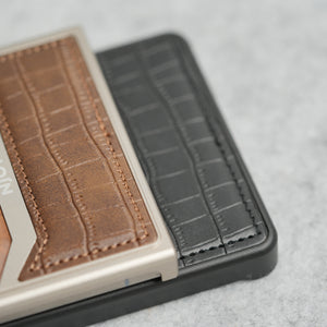 Samsung Galaxy Ultra series Metallic Wood Leather AeroFLex Aluminium  Case With Rotating Stand
